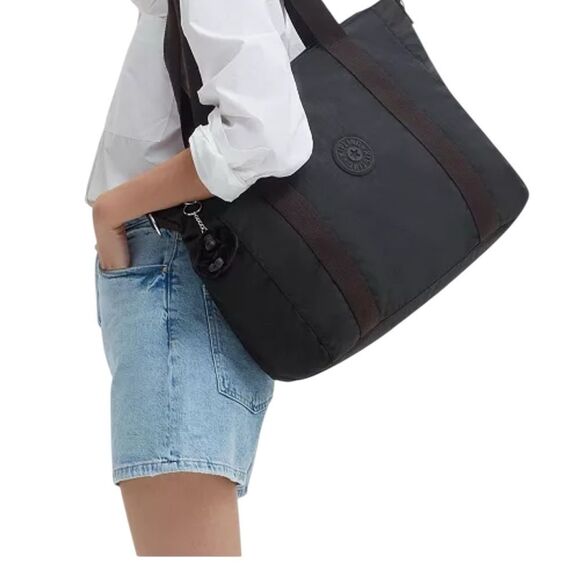 Black Kipling Asseni Tote Bag with Adjustable Straps - Picture 7 of 7